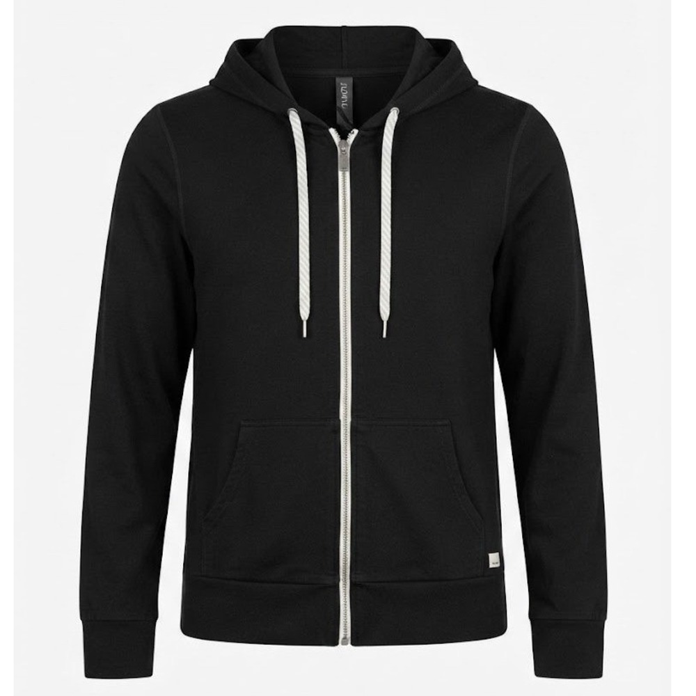 Vuori Mens Performance Full Zip Hoodie Black Light Weight Jacket Size M - CJ